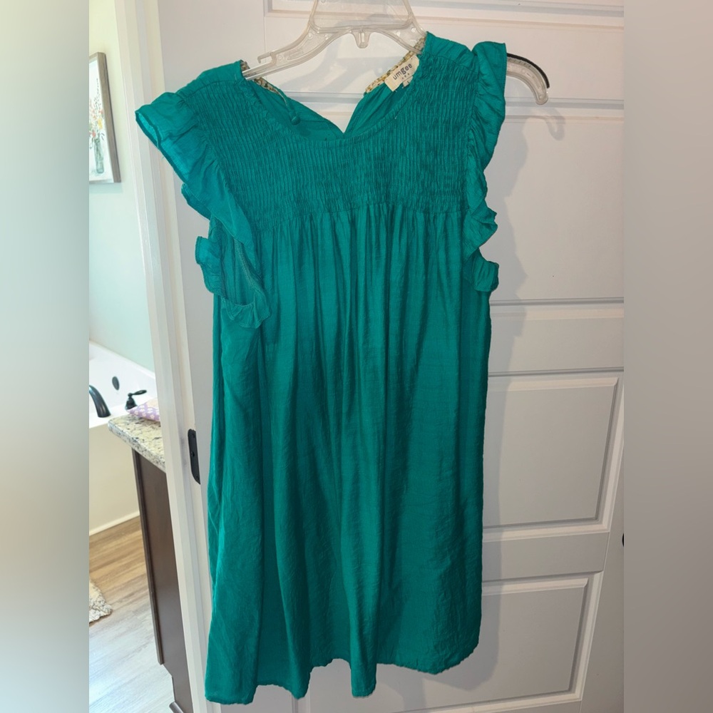 Umgee Turquoise Textured Blouse